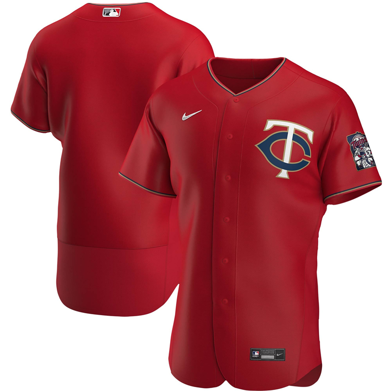 2020 MLB Men Minnesota Twins Nike Red Alternate 2020 Authentic Official Team Jersey 1